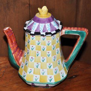 Vintage Bella Casa by Ganz Collectible Whimsical & Colorful Teapot